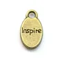 Breloques message inspire bronze 9x15mm x 4pcs
