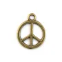 Breloque en peace & love bronze 12mm x 4pcs  
