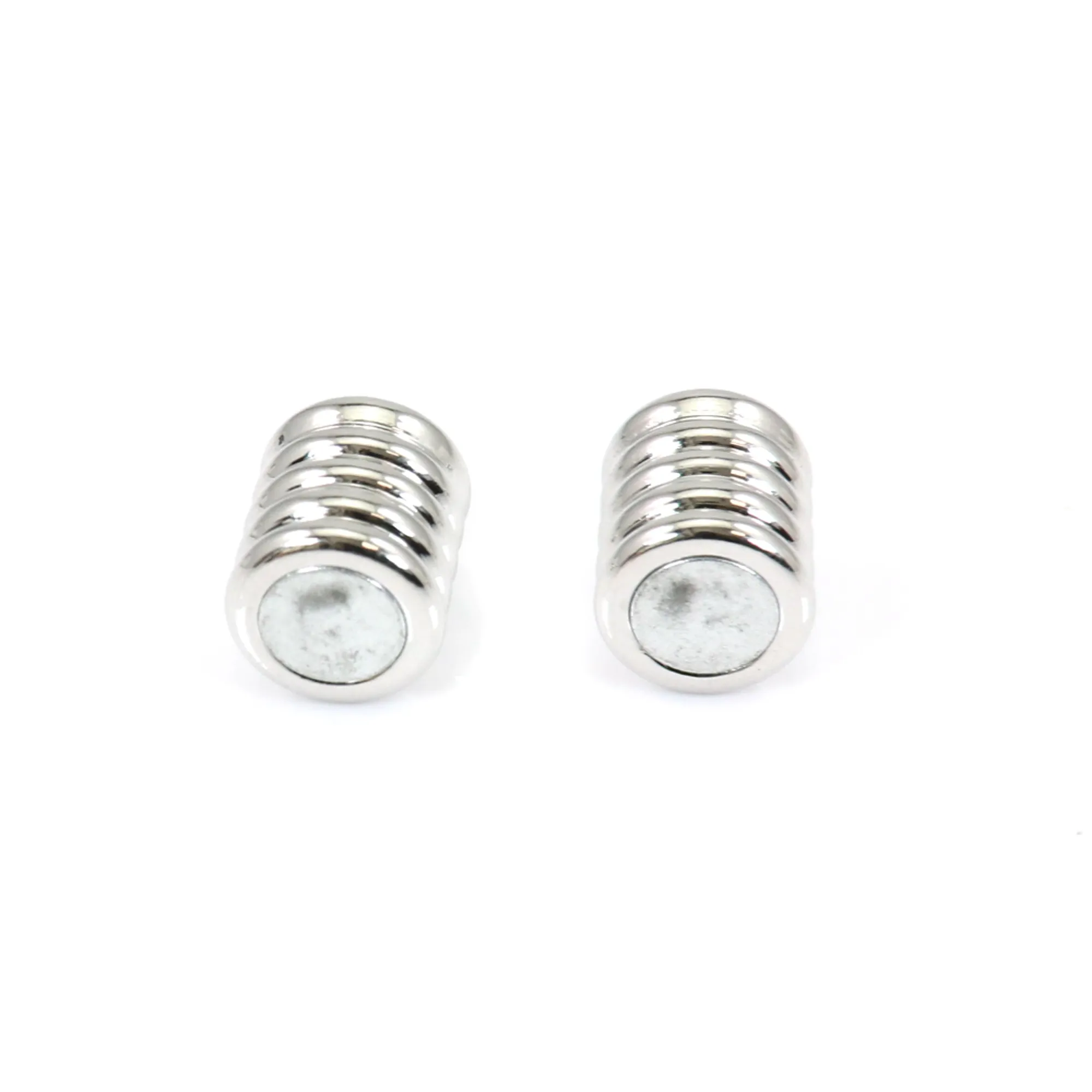 10 Fermoirs Aimantés Ronds Dorés - 15x5 Mm, Preciosa, Neufs