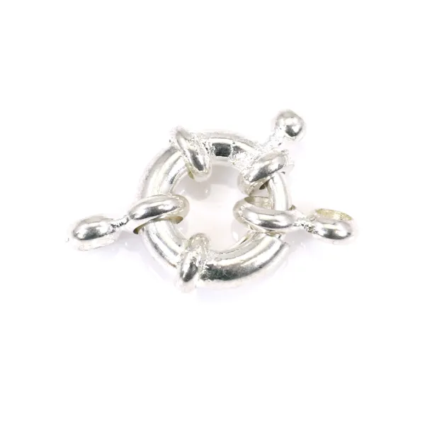 Clasp in buoy shape, also called spring clasp, on silver color, 11mm  x 1pc