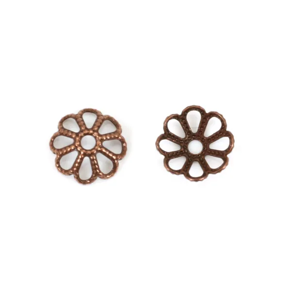 Coupelle en fleur cuivre 8mm x 20pcs