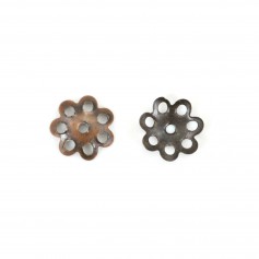 Cup on metal in copper color, in shape of a flower, 8mm x 40pcs