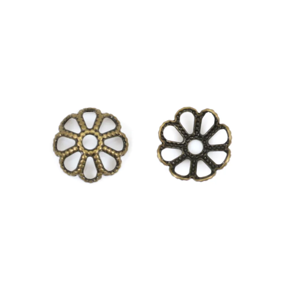 Filigreed saucers old bronze tone 8mm x 20pcs