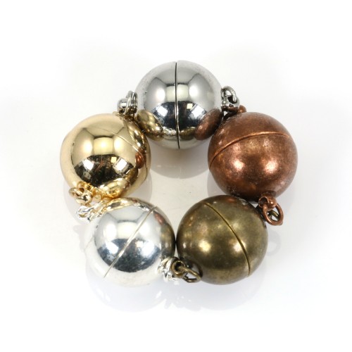 Round metal clasp magnetic, in diferent colors, 14mm x 1pc