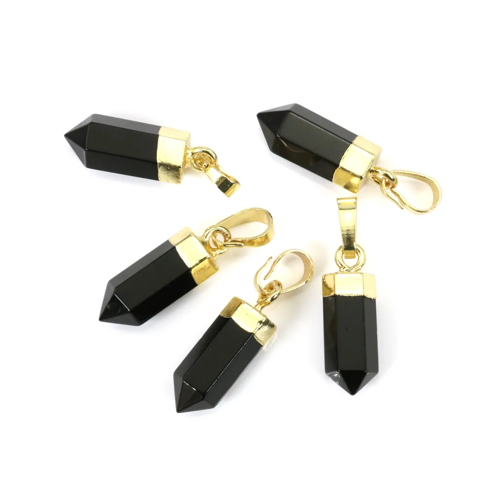 Pendentif Pointe De Flèche En Onyx Noir – Veines Vertes De Dragon, 4,4 Cm, Neuf Parfait