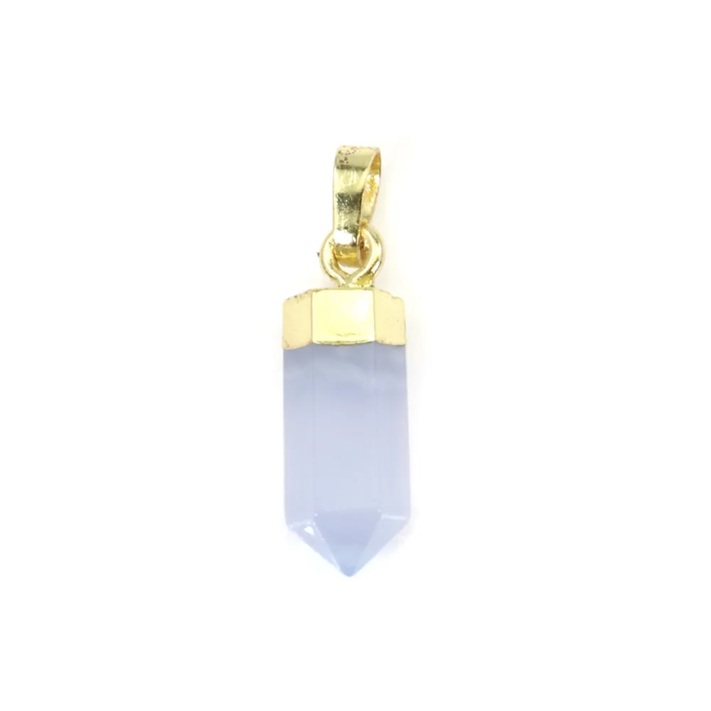 Chalcedony Point Pendant - Gold-plated - 6x16mm x 1pc