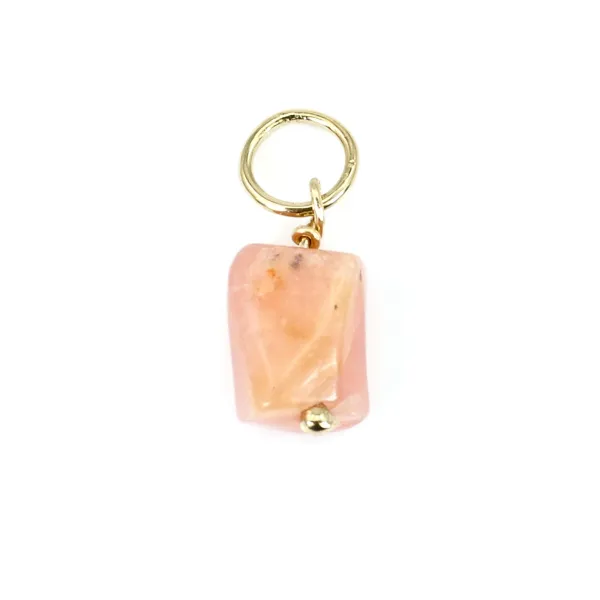 Colgante Opalo Rosa Barroco - Gold Filled x 1pc