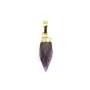 Amethyst point pendant - Gilded with fine gold - 6x16mm x 1pc