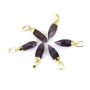 Pendentif Améthyste pointe - doré - 6x16mm x 1pc
