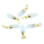 Pendentif Aigue Marine pointe - doré - 6x16mm x 1pc