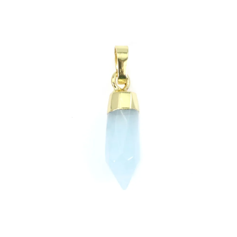 Aquamarin-Spitzenanhänger - vergoldet - 6x16mm x 1St
