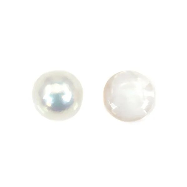 Perle de culture de mer du sud, blanche, Mabé 14.5-15mm x 1pc