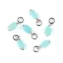 Breloque Saphir ovale facetté 4x6mm - Argent Rhodié  x 1pc