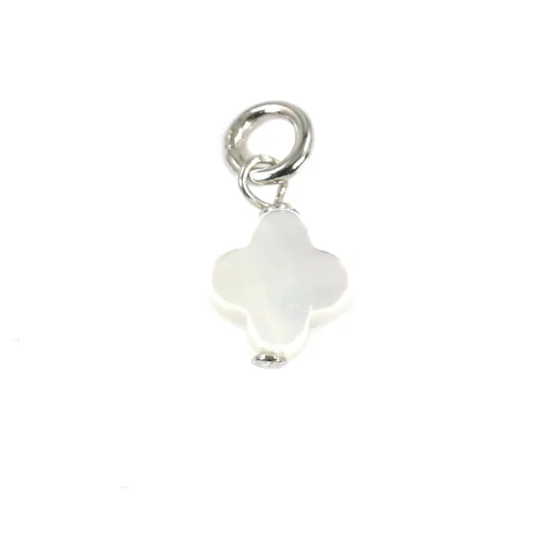 Breloque Saphir ovale facetté 4x6mm - Argent Rhodié  x 1pc