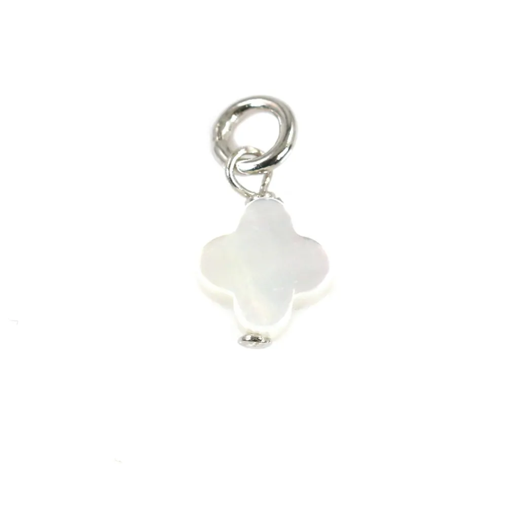 Breloque Saphir ovale facetté 4x6mm - Argent Rhodié  x 1pc