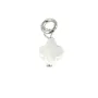 Breloque Saphir ovale facetté 4x6mm - Argent Rhodié  x 1pc