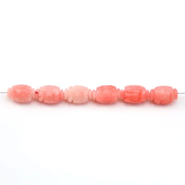 Bambou de mer Tonnelet Sculpte 7x11mm x 2pcs