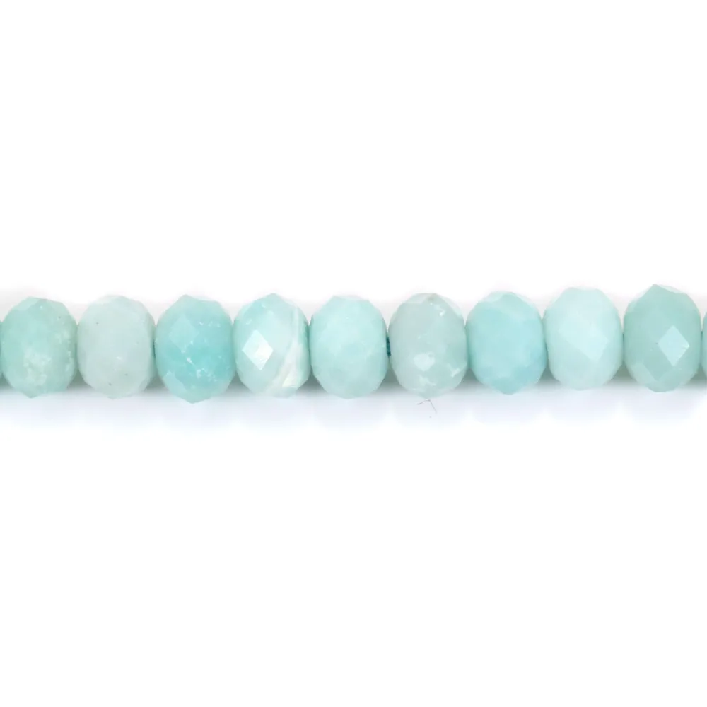 Amazonite rondelle facettée sur fil 5x8mm x 40cm
