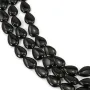 Onyx noir, goutte plate, 13x18mm x 40cm