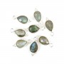 Pendentif Labradorite Ovale Scarabée Sculptée sur argent 925 doré à l'or fin 13x20mm x 1pc