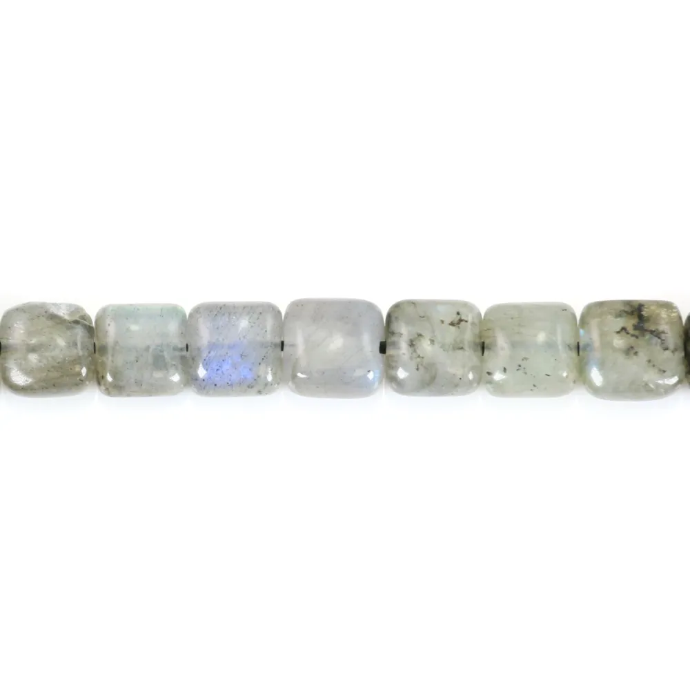 Labradorite grise en forme de carré 6mm x 39cm