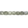 Labradorite grey, in a faceted squared shaped, 8mm x 40cm