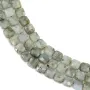 Labradorite grise, en forme de carré facetté, 8mm x 40cm