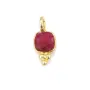 Encantamento de pedra lunar facetada quadrada em 925 prata esterlina com revestimento de ouro 5x11mm x 1pc