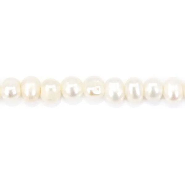 Freshwater cultured pearls, white, oval/irregular, 3-4mm x 36cm