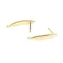 Clous d'oreille 4x24mm, plaqué par "flash" or sur laiton x 2pcs