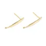 Ear studs 4x24mm, plated by "flash" gold on brass x 2pcs