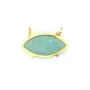 Pendentif Amazonite marquise serti argent 925 doré - 2 anneaux - 13x20mm x 1pc