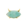 Pendentif Amazonite marquise serti argent 925 doré - 2 anneaux - 13x20mm x 1pc