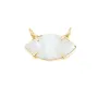 Pendentif Onyx noir marquise serti argent 925 doré à l'or fin - 2 anneaux - 13x20mm x 1pc