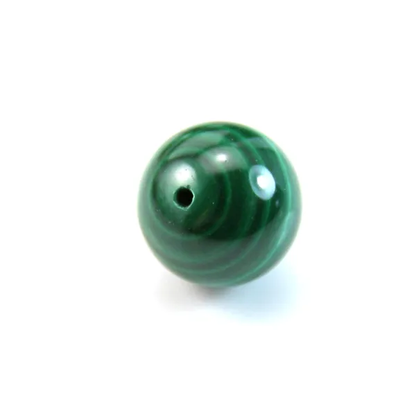 Malachite,half drilled, round 12mm x 1pc