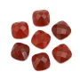 Cabochon cornaline  carre facette  14mm x 1pc