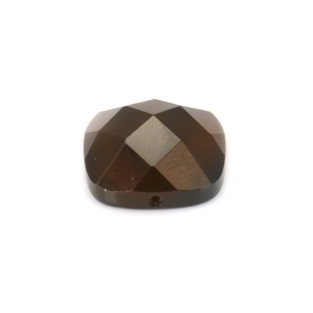Cabochon quartz fume carre facette  14mm x 1pc