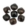 Cabochon smoky quartz faceted square 14mm x 1pc
