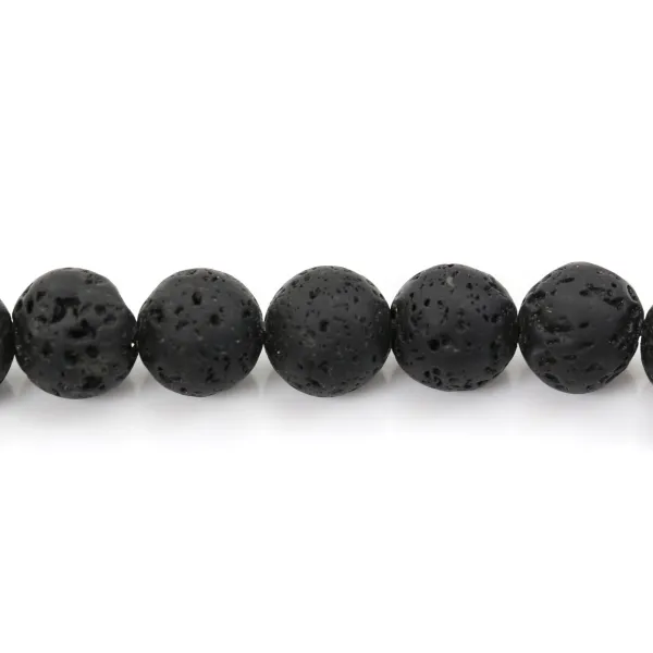 Lava stone round 10mm x 10 pcs