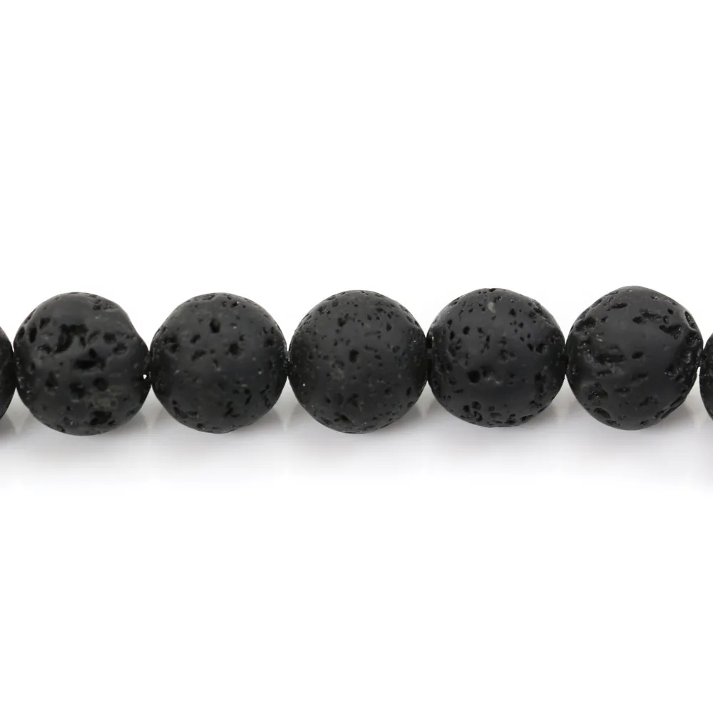 Pierre de lave rond 10mm x 10 pcs