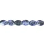Quartz fumé ,en forme de oval facetté 6x8mm sur fil x 40cm