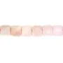 Opal pink faceted square shape 8mm x 39cm