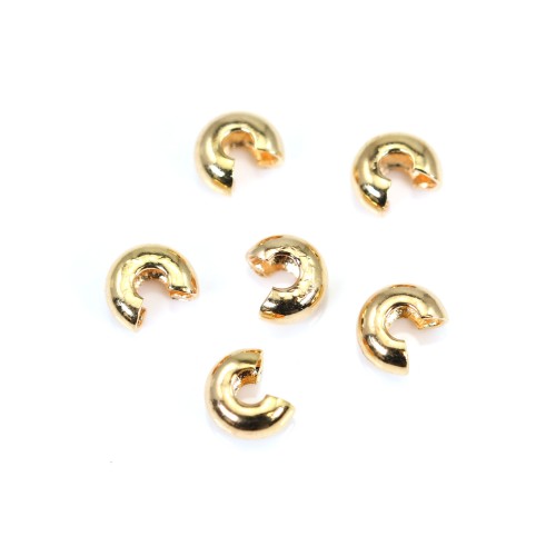 Cubre nudo perla chapado en oro 3mm x 10pcs