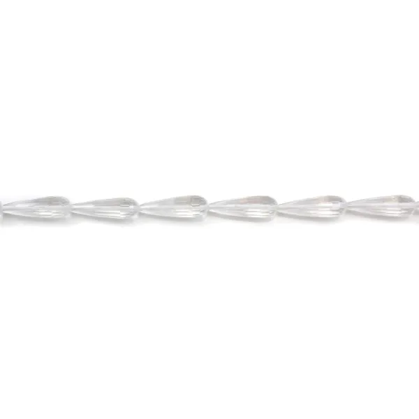 Rock crystal quartz faceted square 8mm x 40cm