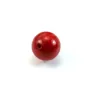 Bambou de mer rouge semi-percé ronde 6mm x 6pcs