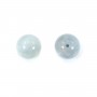Aquamarine half drilled round 8mm x 2pcs