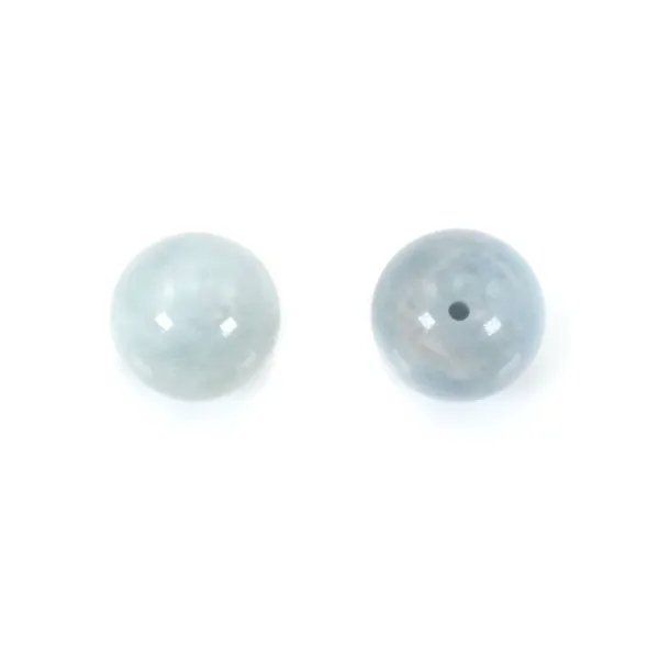 Aigue marine semi-percé rond 10mm x 1pc