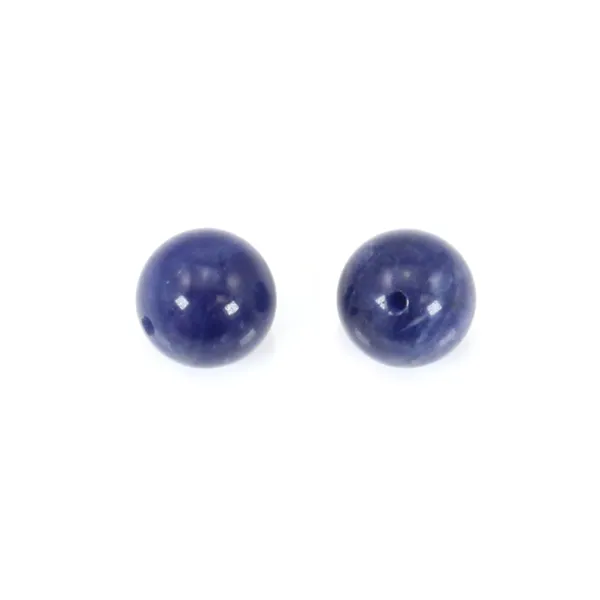 Sodalite, half drilled, round 8mm x 4pcs