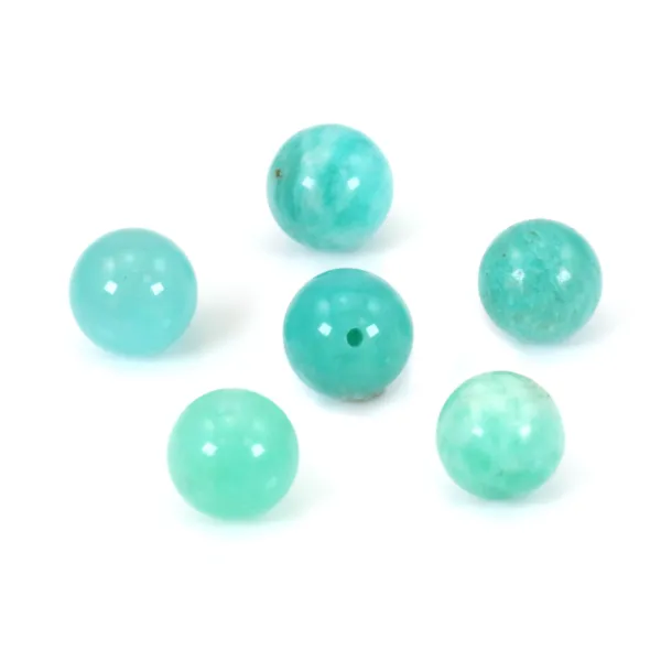 Amazonite from Peru round semi-drilled 4mm x 4pcs