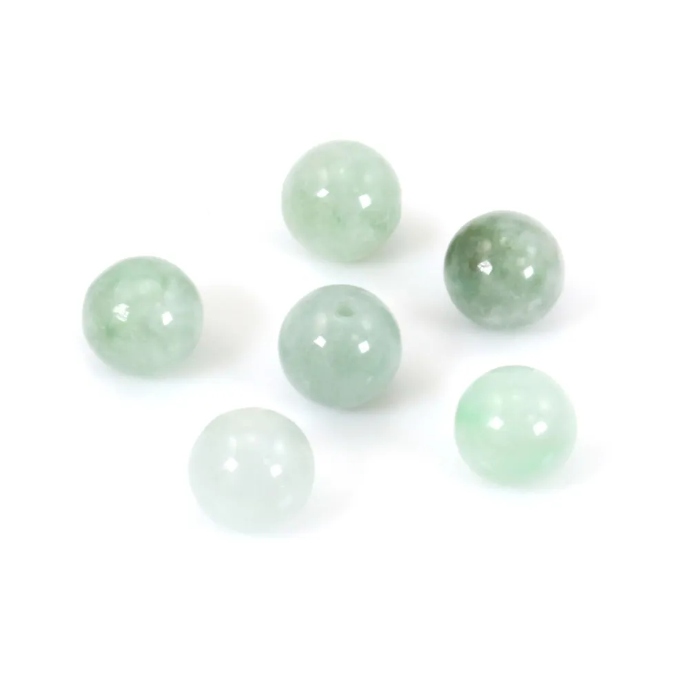 Jade nature semi-percé rond 8mm  x 2pcs